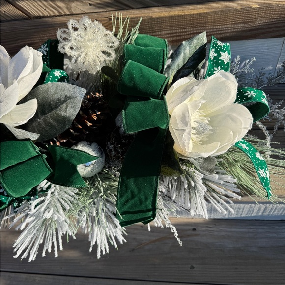 SOLD LOCALLY. Winter Magnolia Swag/Centerpiece/Door Hanger - Picture 7 of 16